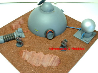 Remote colony world dome habitat shelter with power generator and water purification plant - UniversalTerrain.com