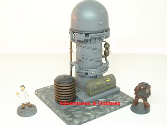 Industrial processing tower with control console and power coil - UniversalTerrain.com