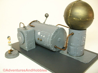 Steampunk power generator with steam containment sphere and control panel - UniversalTerrain.com