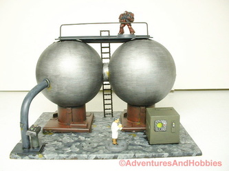 Double spherical storage tanks with walkway - UniversalTerrain.com