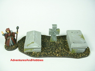 Graveyard with three graves - UniversalTerrain.com