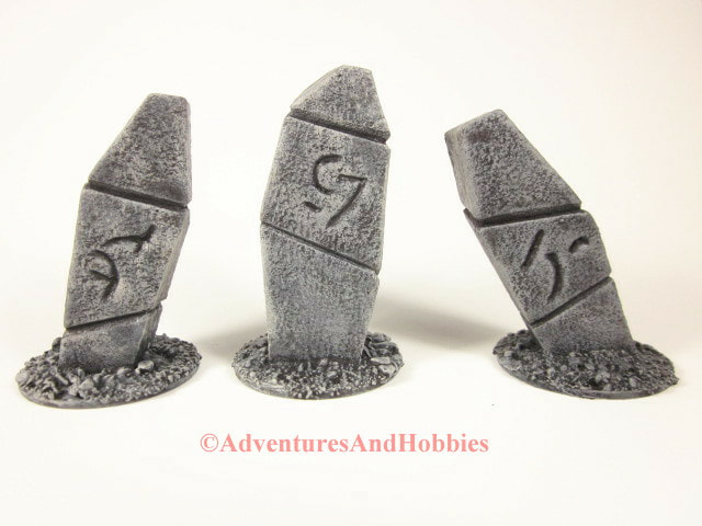 Three standing stones with arcane inscriptions - UniversalTerrain.com