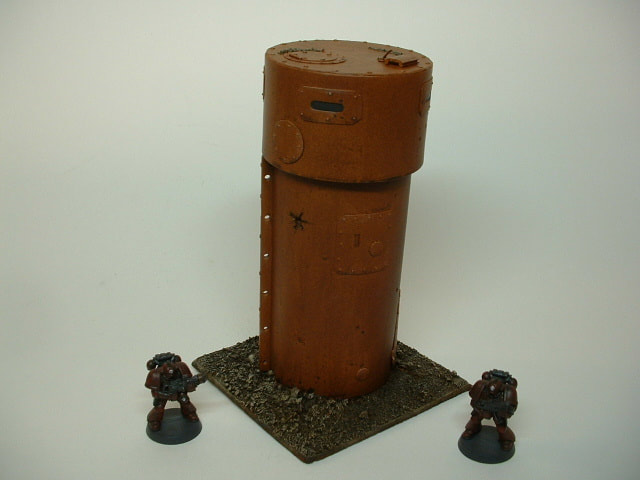 Leaning rusted battle-damaged watch tower - UniversalTerrain.com